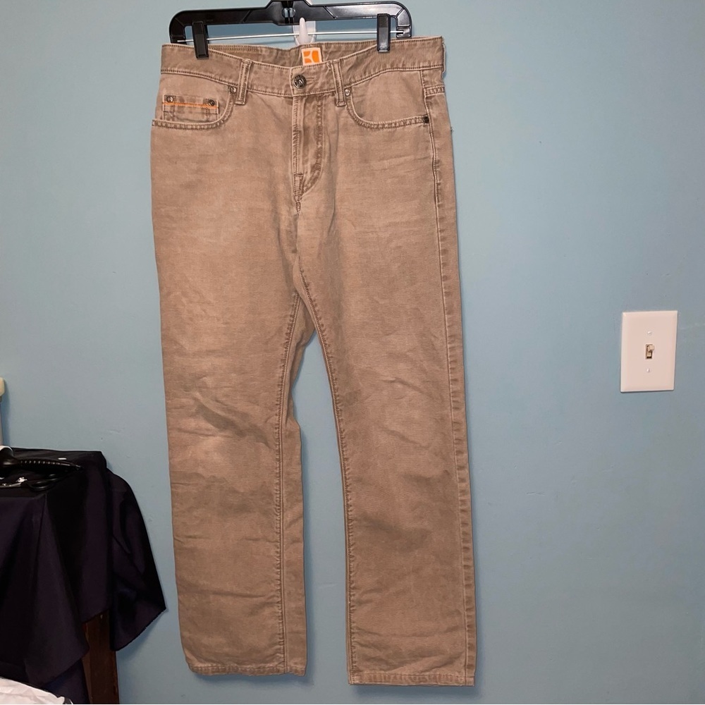 Boss Orange Regular Fit Jeans in a Khaki Beige Size 34x32